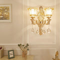 European crystal wall lamp - bedroom bedside, living room, hallway, aisle - single/double head candle decorative wall led sconce