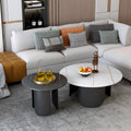 Modern minimalist designer slate coffee table small apartment for home high and low table living room iron round coffee table set