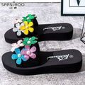Anti-fall plaidthickened princess style women's flip-flops ultra-light trendyins home and outdoor stain-resistant summer sandals