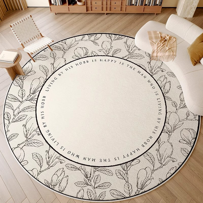 Carpet living room no-wash and wipeable round waterproof cream style  new bedroom bedside light luxury classy floor mat