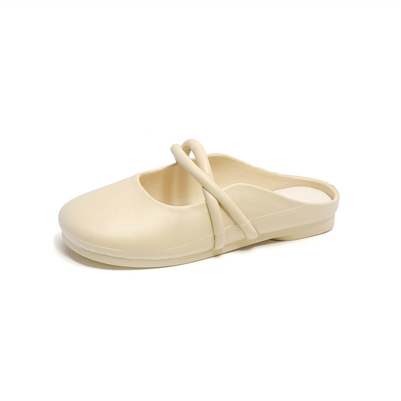 Women's slippers baotou half slippers slippers summer k-style lazy one-leg fashion outwear flats sandals new arrival