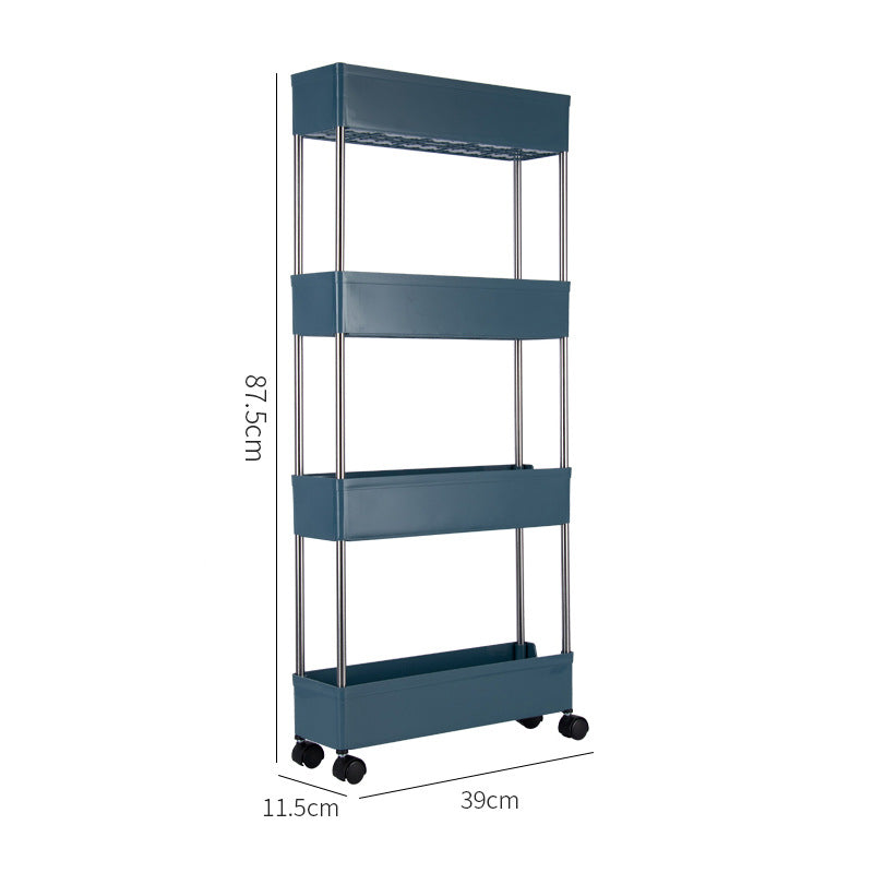 Seam rack Plastic multi-layer trolley Kitchen rack Multifunctional bathroom Toilet floor storage rack
