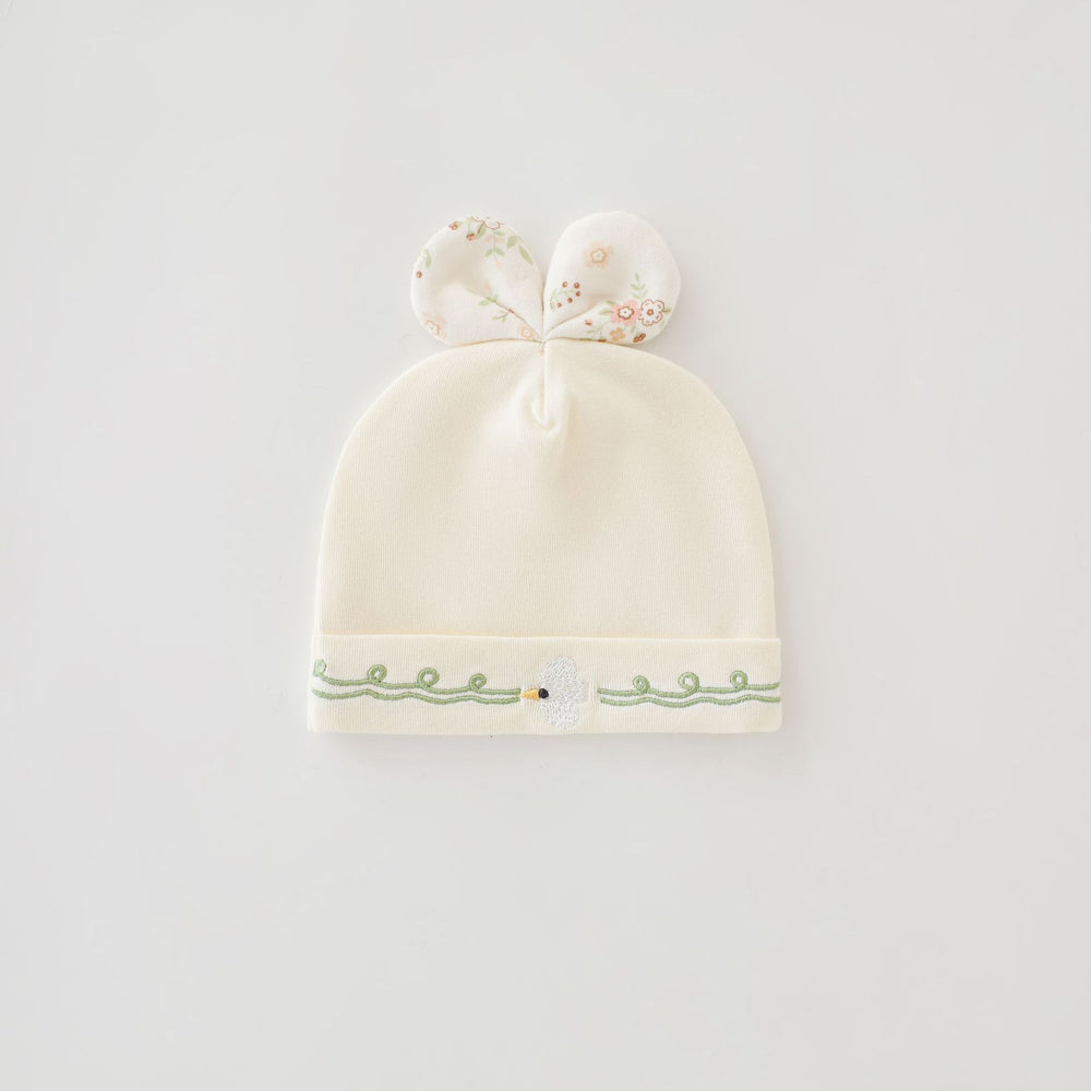 Skin-friendly cotton newborn hat, soft fetal cap, cute and comfortable baby hat, small butterfly design, one size fits all, double layer hat