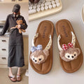 Cute cartoon slippers women's summer easiest for matchnon-slipdeodorizing filter internet celebrity ins sweet girl fashion soft bottom plaid flip flops