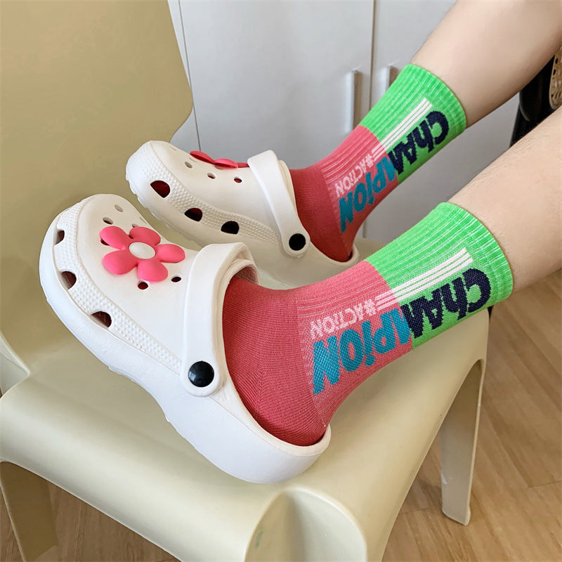 Crocs women's 2024 insoutwear super popular fashioneasiest for match student couple two-wear thick solenon-slip toe slippers