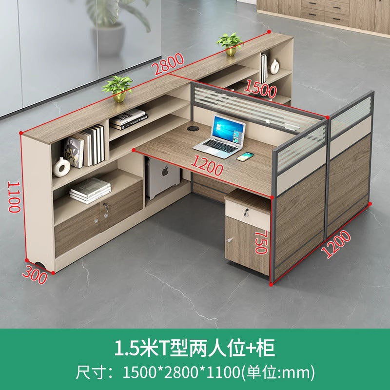 Staff desk and chair combination casual three-person office table office financial room screen employee desk