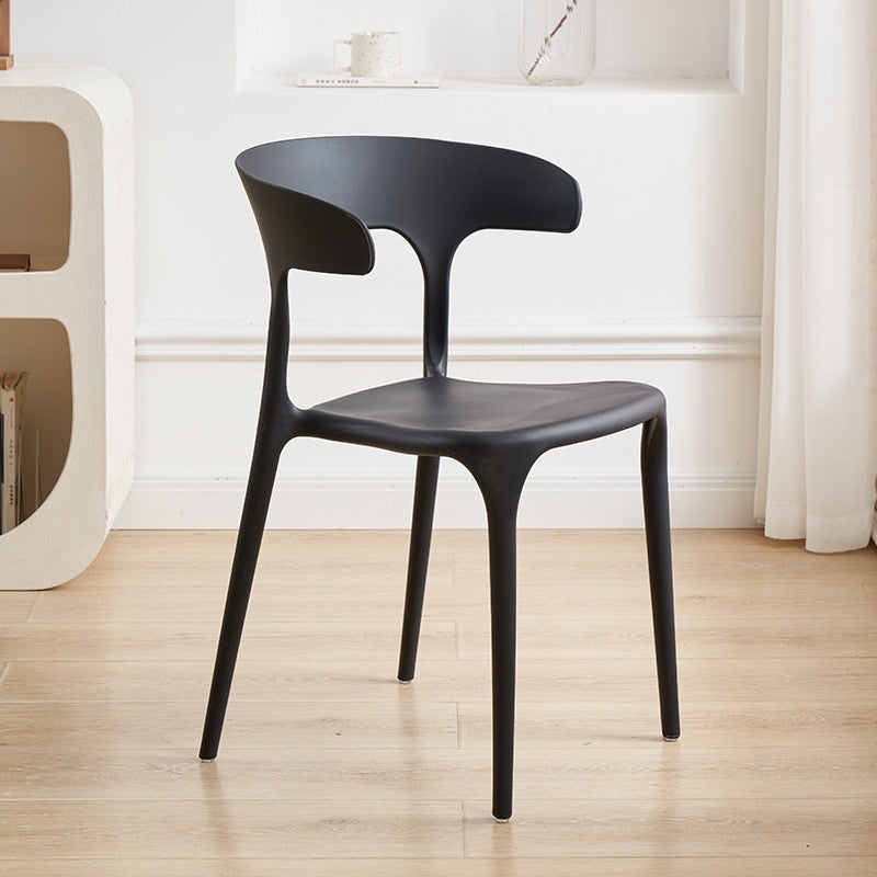 Scandinaviancasual modern thickened plastic chair for home dining table and chairs stackable back chair stool desk horn chair