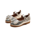Girls'  spring new bowknot soft sole princess leather shoes for mid-to-large children - wholesale magic tape closure kids' shoes (direct from manufacturer)