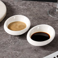 European minimalist pure white ceramic small sauce dish, suitable for home, restaurant, hotel, and business use. ideal for dipping sauces, condiments, and seasonings