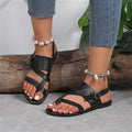 Fashionexportplus size buckle flats sandals women's cross-border retro one-piece buckle beach sandals sandals
