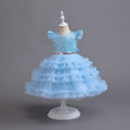 new arrival flutter sleeve children's formal dress tulle princess dress girls' piano performance dress kids dress