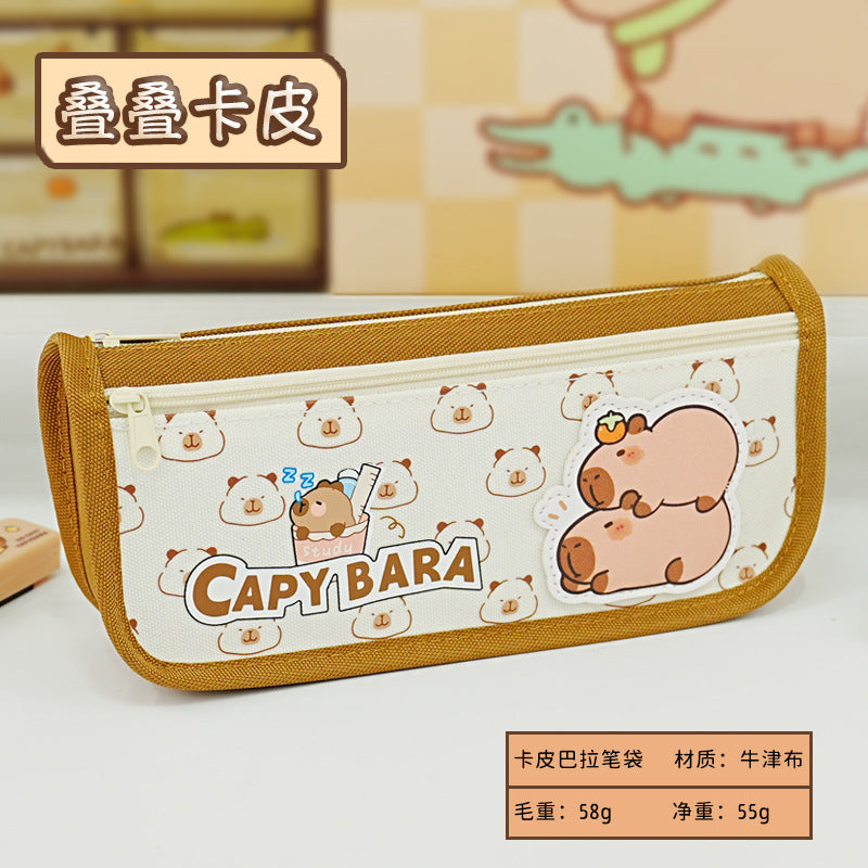 Kapibara large-capacity pencil bag  new primary and secondary school students, good quality, high-value stationery box, cute pencil bag