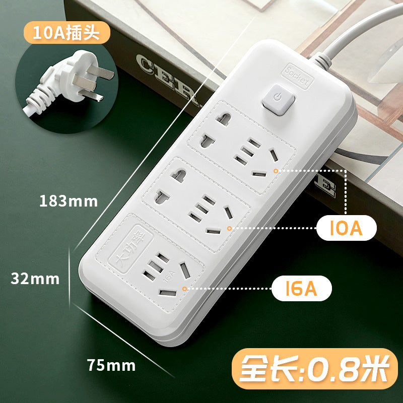 16a high-power 4000w multi-function power strip with socket converter for air conditioners, water heaters, induction cookers, and more