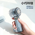 2026 new cross-border ice pack transparent fan - usb mini portable outdoor turbine handheld with carabiner, high wind power
