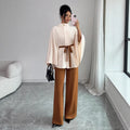 fashion:  new women's outfit - versatile stand collar, cinched waist, tie-waist cropped wool coat set