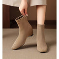 Retro slimming lookexport mid heel boots autumnew arrival suede thick heel plus size stretch slim boots for women