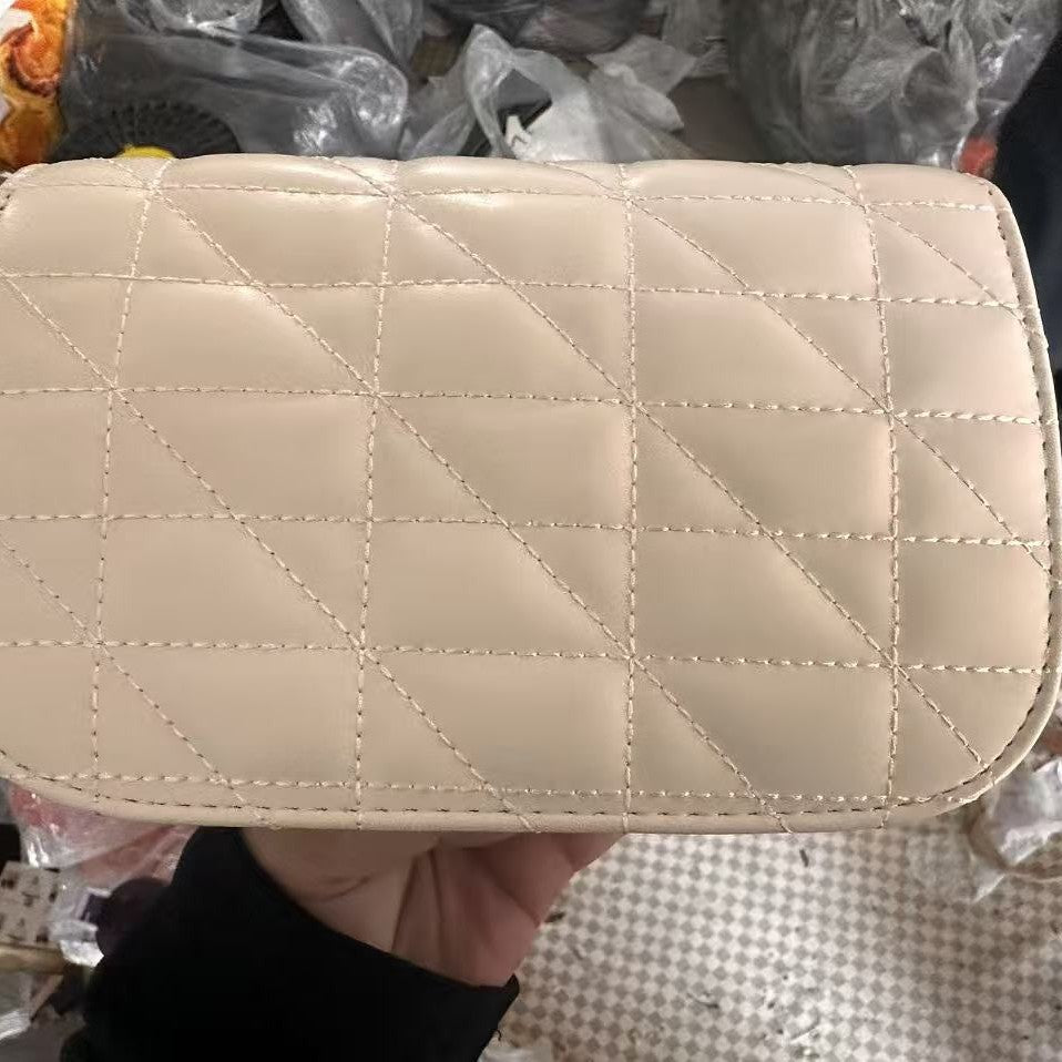 Xiaoxiangfeng rhombus chain bag for women 2025new arrivaltrendy embroidered thread small square bag work clothingeasiest for match shoulder crossbody bag