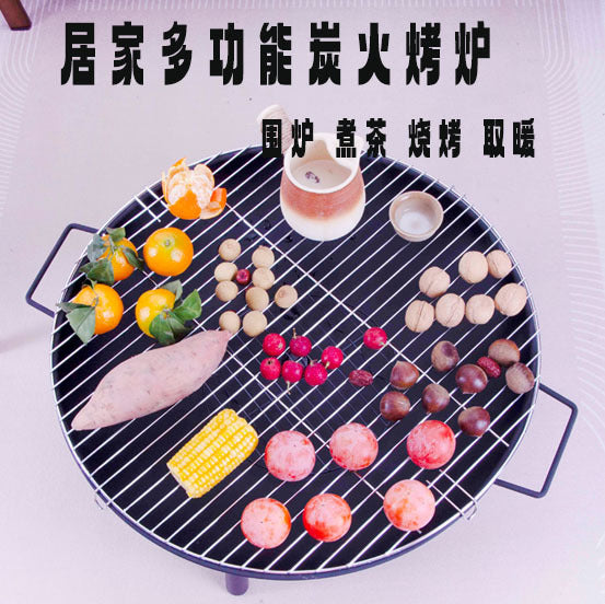 Firewood stove outdoor courtyard round fire pit portable 4-5 people for home charcoal heating stove export fire pit in stock