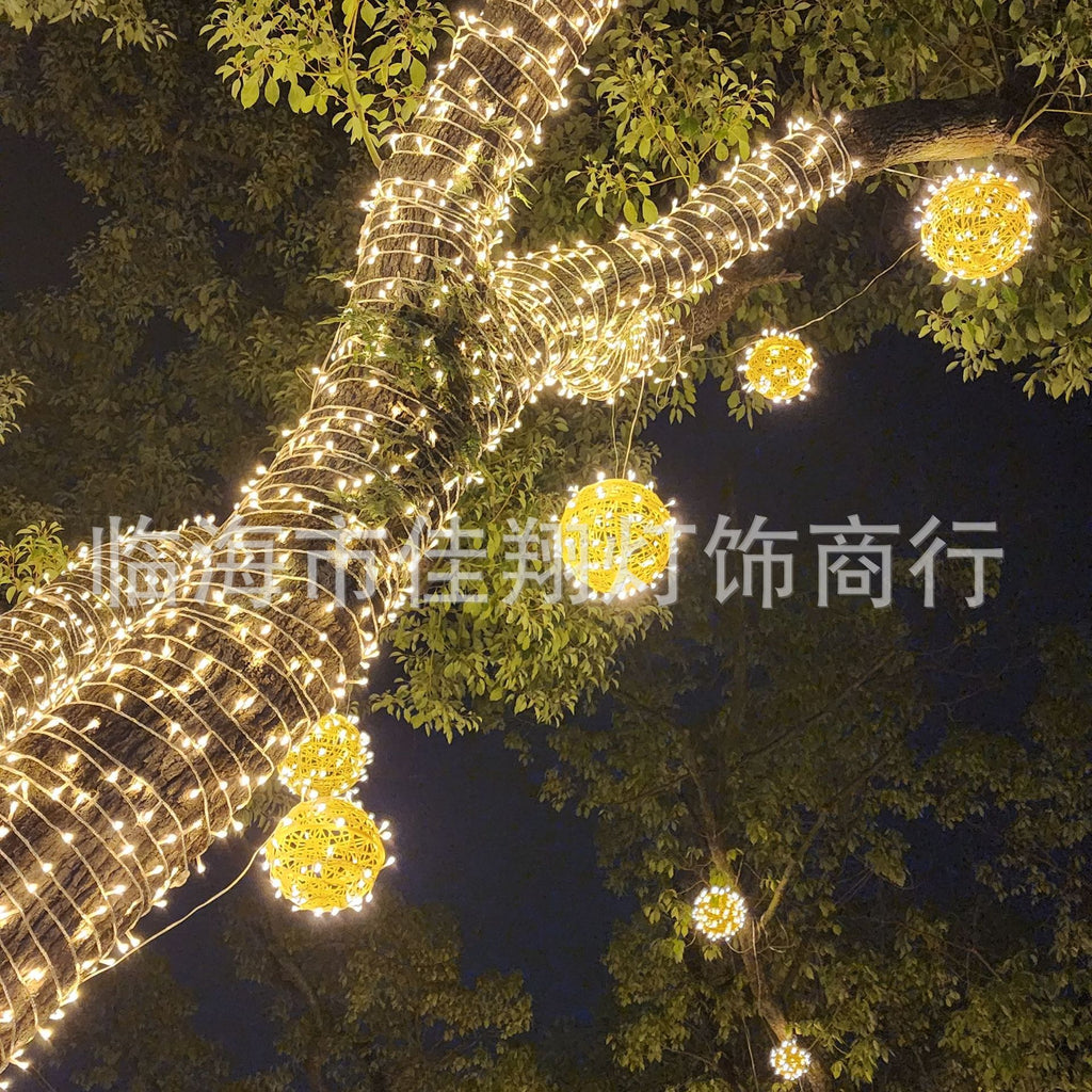 LED outdoor hanging tree vine ball lights flashing lights string lights Gypsy round ball lights Christmas street lighting decorative lights