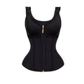 popular mesh vest shapewear zipper double-layer tummy control corset breathable tight shapewear tops wholesale