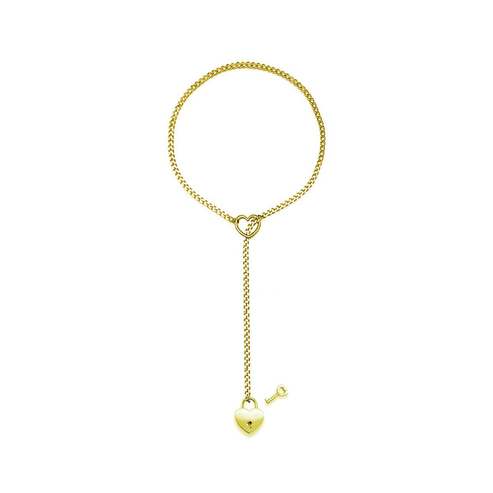 Amazon wide light luxury style y-ring slider chain stainless steel necklace handmade punk cuban chain necklace