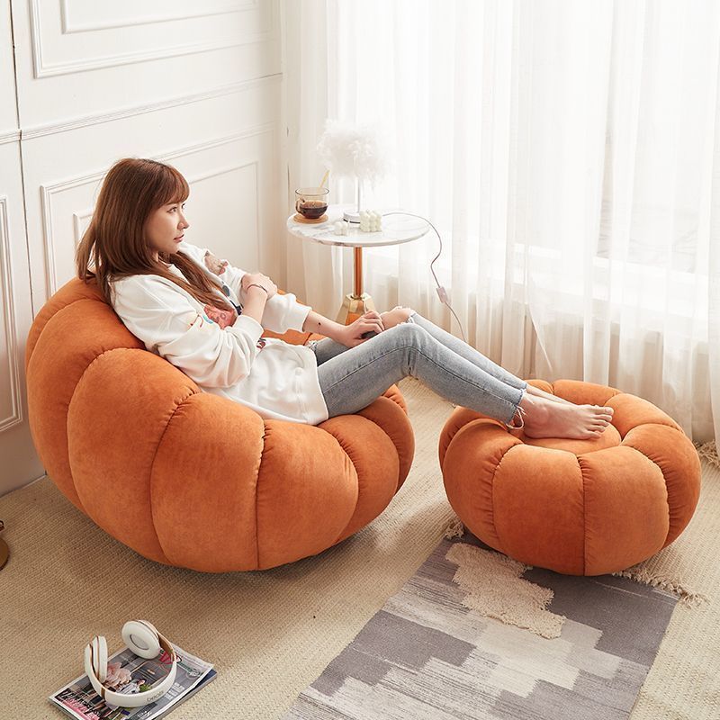 Lazy sponge sofa pumpkin chair single cream bean bag for home bedroom living room small apartment balcony lounge chair