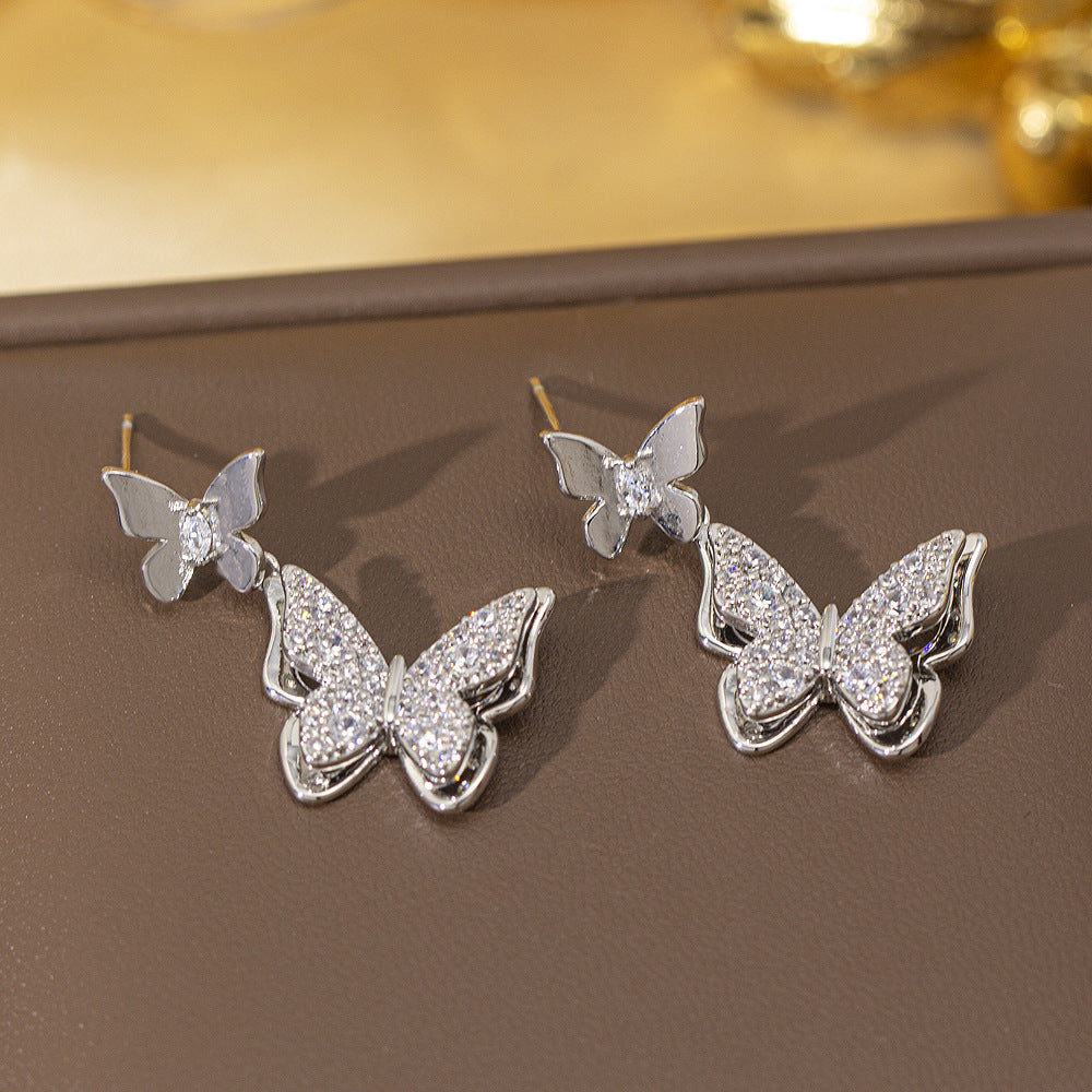 fashion elegant four-leaf clover earrings personalized zircon flower classy earrings niche styleaccessible luxurynew arrival earrings