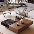 Walnut coffee table - minimalist north american mid-century modern style - living room home decor - small apartment ready-to-assemble square coffee table/side table