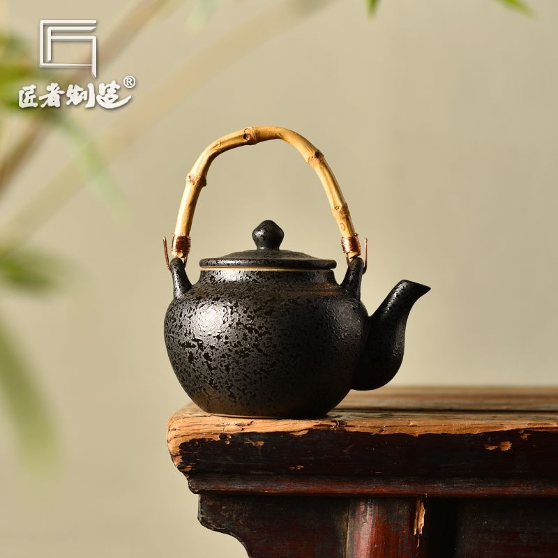 Stove tea kettle suit complete set of cast iron charcoal stove liangyi hook charcoal stove boiling water ceramic for home teapot handle kettle