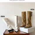 French pointed toe hidden heel knight boots belt boots wedge heel trousers fall and winter legs super high heel over the knee fashion boots