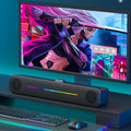 Soundbar rgb color light desktop speaker computer long bass multimedia wireless bluetooth audio
