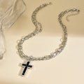 Cross pendant wholesale european and american cross-border dark necklace personalized punk diamond multi-layer combination chain clavicle chain