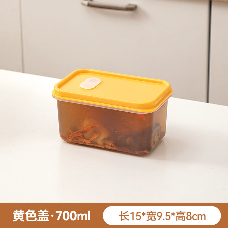 Kitchen refrigerator frozen fresh-keeping box plastic food grade transparent frozen soup packing box with lid sealed food storage box