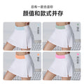 Ready-to-ship green athletic tennis skirt, european and american style solid color running fitness split skirt, quick-dry tennis skort with skirt hem