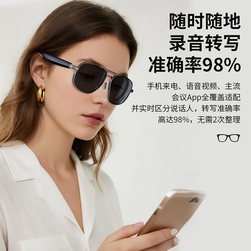 Hyundai modern sg5pro bluetooth smart ai translation glasses simultaneous interpretation real-time uv protection listening to music