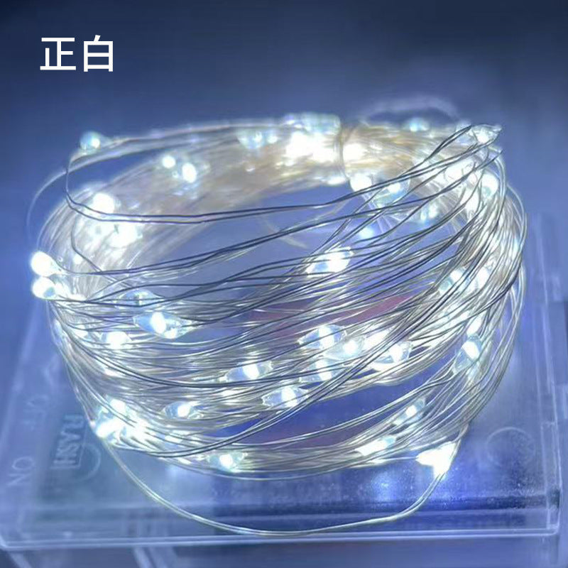 LED copper wire light with small colorful lights Bobo ball battery box copper wire light string Christmas bouquet USB decorative light string