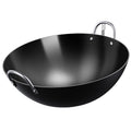 Handmade iron pot old-fashioned wok round bottom double-eared iron pot for home hotel cooking pot uncoated commercial large iron pot