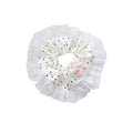 Hair tie women's classy style fashion cream white polka dot lace double layer large intestine hair rope tie hair durable headband