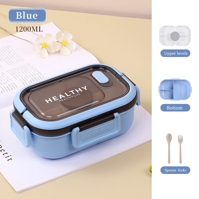 Cross-border microwave oven heating bento box convenient lunch box student lunch box fruit food grade grid fresh-keeping box