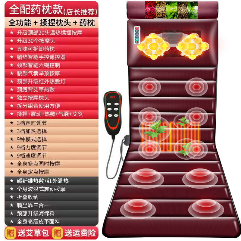 Ready-to-ship multifunctional full body massage mat - neck massager, lumbar, back, head, and neck kneading electric blanket