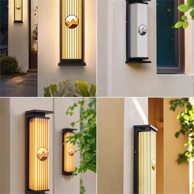 Outdoor solar wall light balcony gate exterior wall courtyard patio lamp villa modern minimalist waterproof chinese style outdoor lighting