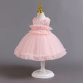 European and american wholesale girls' evening dresses lace pattern princess dress first birthday party gown flower girl dress
