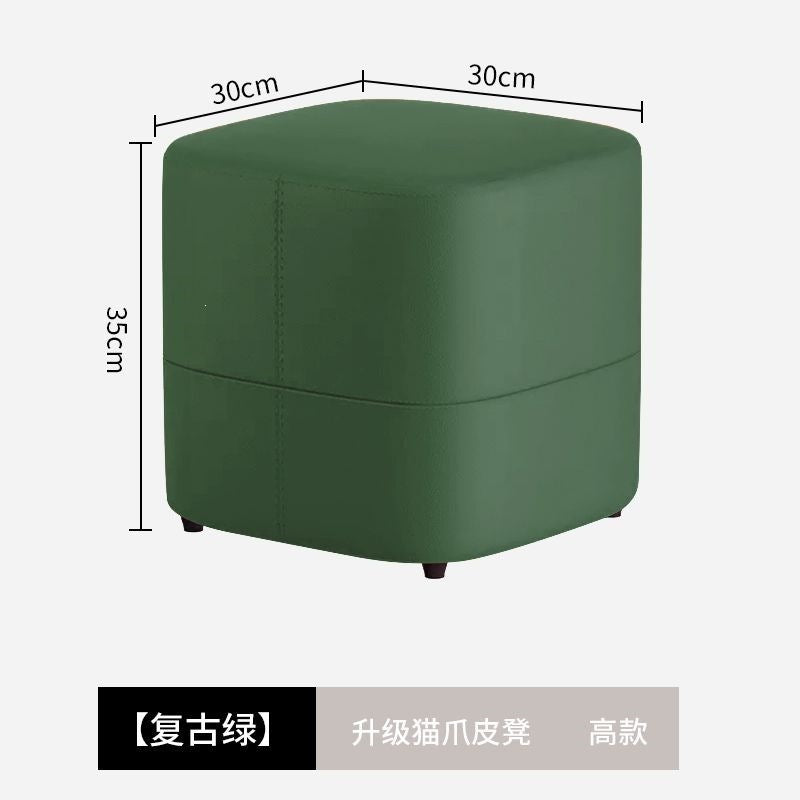 Nordic simple sofa stool fitting room cloakroom shoe changing stool makeup dressing stool stool foot stool leather stool square stool