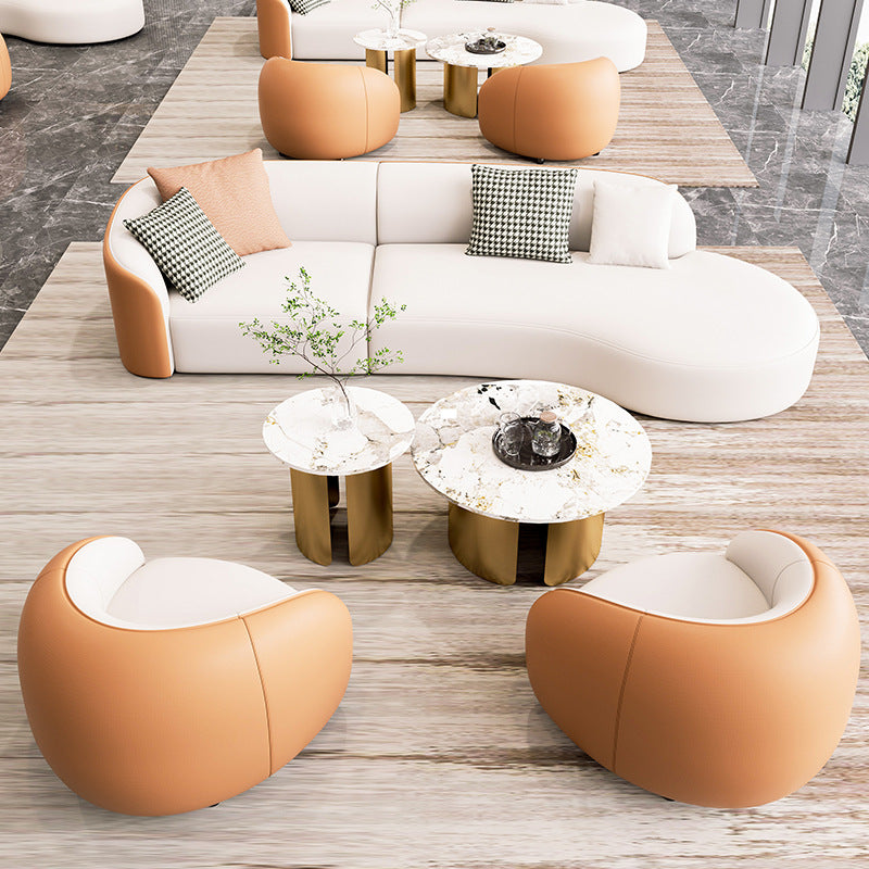 Curved sofa hotel lobby hall vip club rest area reception reception arc sales office negotiation sofa