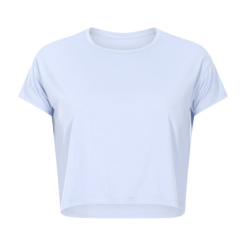 European and american new sexy cropped yoga top - women's quick-dry, loose-fit, breathable outdoor sports & fitness apparel ds071