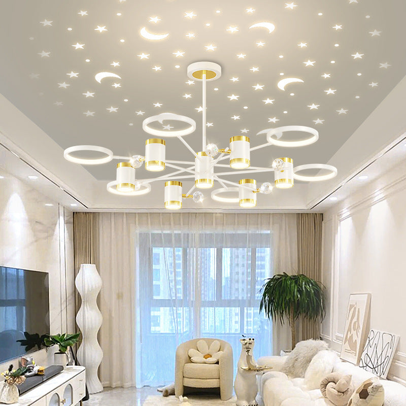 Living room chandelier 2023 modern simple projection light Guangdong Zhongshan lighting whole house combination package led light