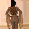 new european and american style women's export clothing,  &  two-piece sexy long sleeve backless jumpsuit with pants