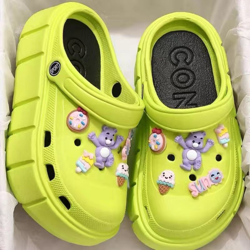 Thick sole women's 2024outwearsummerpopularnon-slip toe beach cute slippers hole new arrivalsweeteasiest for match