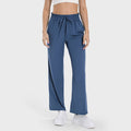 Luxtrenew arrival flesh-covering slimming lookhigh waistcasual sweatpants women's elastic drawstring waiststraight-leg pants dss077