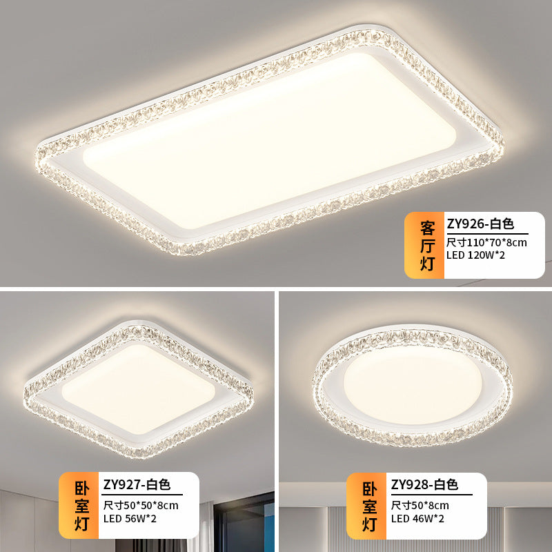 Living room light ceiling light Italian light luxury atmosphere household rectangular ultra-thin eye protection hall light whole house lighting package